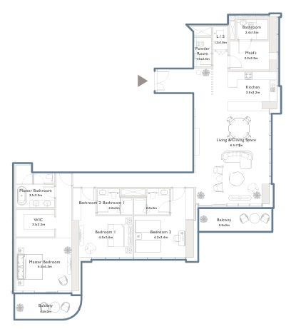 3 Bedroom floorplan